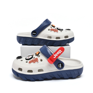 jeep儿童洞洞鞋男童拖鞋夏季2026新款软底防滑凉拖男孩宝宝沙滩鞋