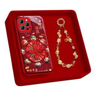 财运滚滚支架手链适用苹果17手机壳iPhone16/15/14PROMAX新年款华为PURA80高级OPPORENO15情侣VIVO水凝小米17