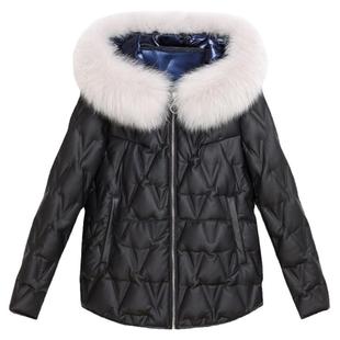 2025冬季新款真皮羽绒服女短款海宁绵羊皮皮衣狐狸毛领皮草厚外套