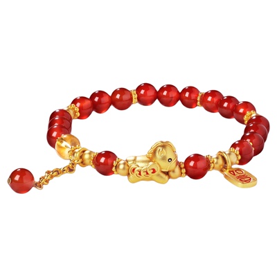 瑟拉蒙马上有钱红玛瑙黄水晶手链