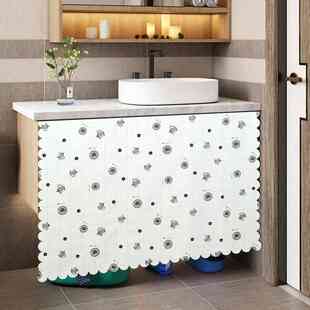 厕所洗手台防水布免打孔卫生间浴柜门帘防尘防潮分水器遮挡帘盖布