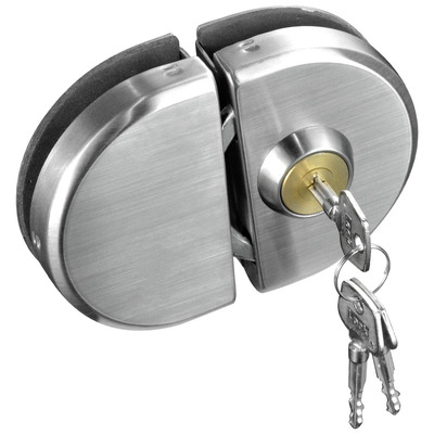 玻璃门免打孔半圆双门中央锁