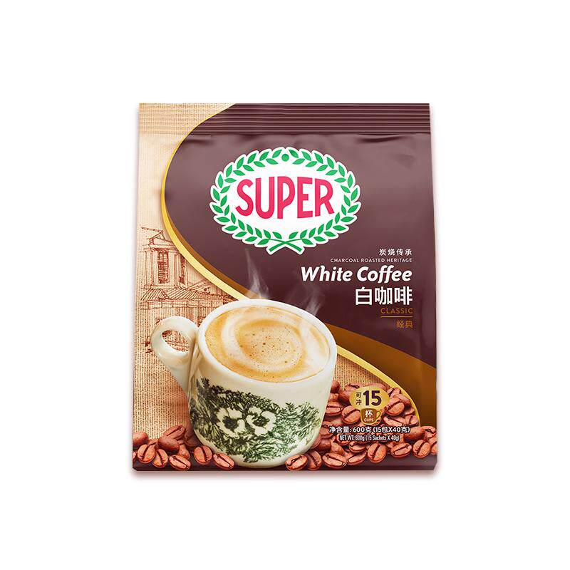 马来西亚super超级炭烧原味榛果味白咖啡三合一速溶咖啡315g*4袋