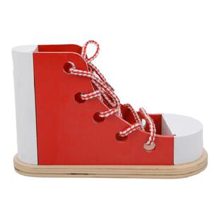 幼儿园宝宝学穿鞋带 学系鞋带 小木鞋 儿童益智早教木制玩具