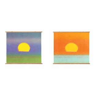 小众波普风安迪沃霍尔日落sunset实木挂轴画儿童房电表箱挂画定制