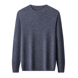 春竹半高领100%山羊绒衫男士2024冬季新款加厚保暖打底针织羊毛衣