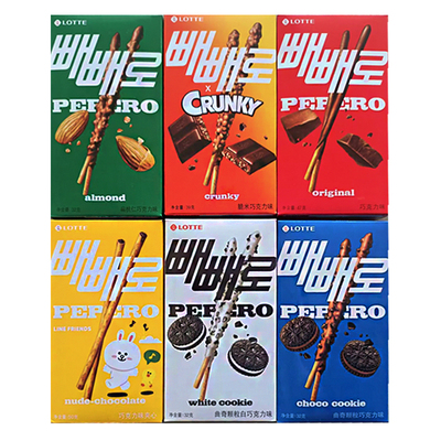 乐天韩国巧克力棒扁桃仁进口