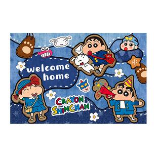 牛仔复古蜡笔小新入户门地垫耐脏可擦免洗pvc门口进门地毯可裁剪