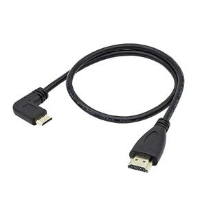 MicroHDMI转HDMI公对公90度左右弯头大转小微型高清视频连接线