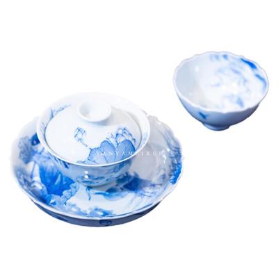 小雅瓷器家｜景德镇青樵轩手绘淡描青花瓷 和和美美中式茶具合集