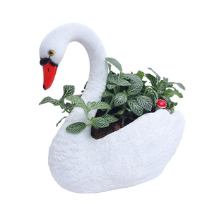 仿真天鹅造型花盆创意个性多肉盆栽阳台庭院花园室外景观装饰摆件