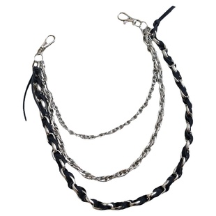 金属编织皮腰链cleanfit朋克摇滚erd穿搭配饰三条串链牛仔裤裤链