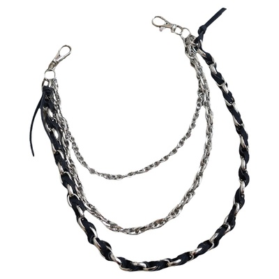 裤链金属朋克摇滚编织穿搭