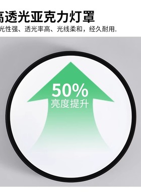 卧室吸顶灯新中式胡桃木纹房间简约客厅卧室现代灯LEDR125