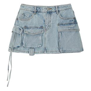 MOUSSY 2026夏季新品工装风多口袋短款牛仔半身裙028JSA31-1015