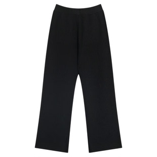 GLOBAL WORK 裤子女2025冬季新款休闲通勤开叉针织微喇裤571363