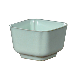 汝窑主人杯单杯四方杯高档茶杯品茗杯开片青瓷茶盏景德镇手工茶具