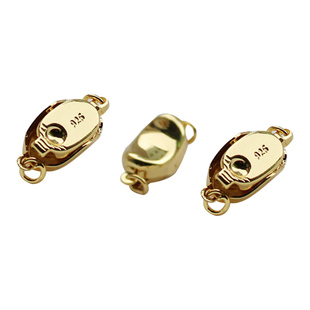 18K包金珍珠项链连接插扣14K固定卡扣头diy手工饰品配件接头扣子