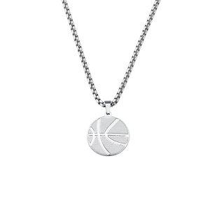 BARCODE Basketbal篮球圆牌钛钢项链男潮夏ins嘻哈个性小众吊坠女