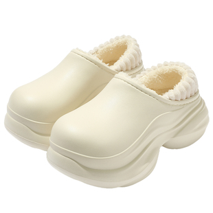 防水棉拖鞋女款冬天2025新款厚底增高足弓支撑加绒保暖外穿棉鞋女