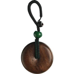 论檀沉香平安扣钥匙扣挂件男士女高档原木吊坠汽车包包挂饰挂坠