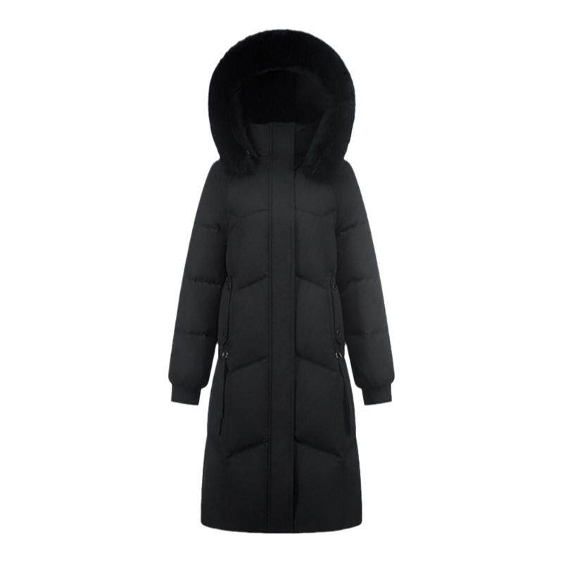 马克华菲狐狸毛领长款羽绒服女