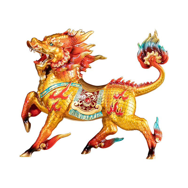 麒麟献瑞招财铜摆件公司开业乔迁