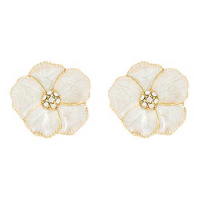 女锆石时尚个性花朵耳环生日礼物