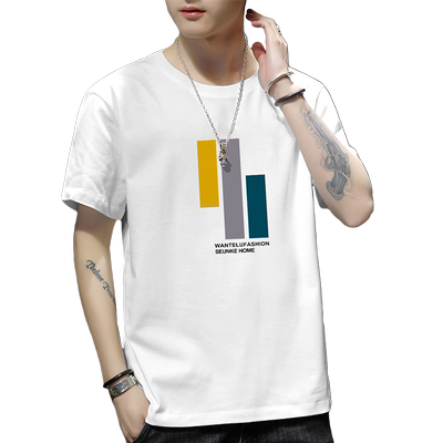 纯棉短袖夏季潮流印花宽松t恤