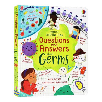 Usborne出品 问与答翻翻书系列 细菌 英文原版 Lift-the-flap Questions and Answers about Germs 趣味纸板翻翻书 尤斯伯恩