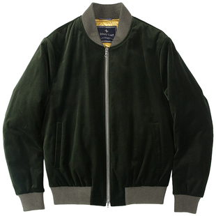 秋冬复古奢华丝绒MA1飞行员riri拉链绗棉保暖宽松夹克男外套