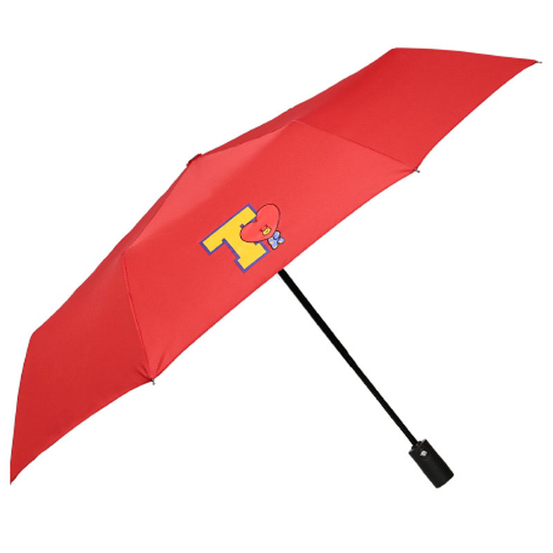 韩国BT21 x monopoly公仔字母图案短柄自动雨伞超轻3段折叠晴雨伞