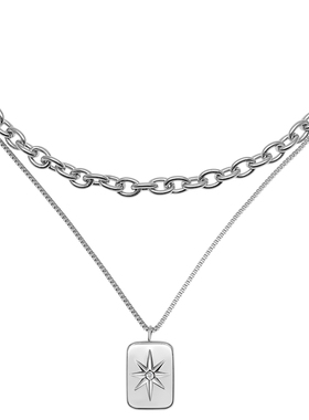 BLACKDEGREE钛钢男女星芒项链