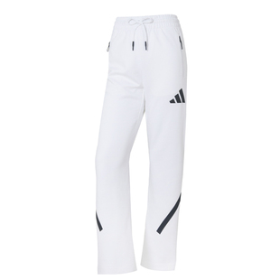 阿迪达斯adidas女裤白色直筒长裤子25新款宽松运动裤休闲裤JJ4747