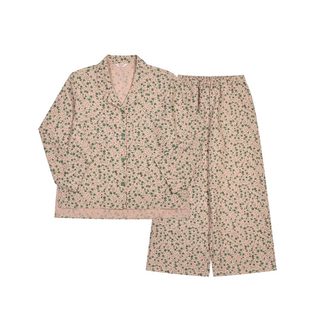 Ullala乌拉拉进口复古印花睡衣女秋冬韩版翻领大码长袖家居服套装