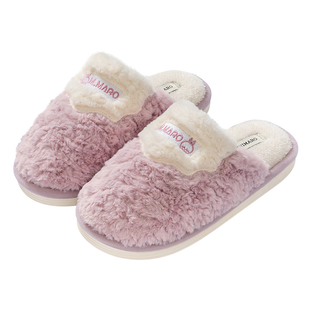 流氓兔棉拖鞋女秋冬季居家室内防滑保暖加厚加绒冬天毛毛月子拖鞋