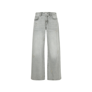 JNBY/江南布衣春秋牛仔长裤苗族仿锡绣蝴蝶复古直筒牛仔5O9E14090