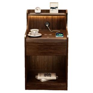 智能床头柜可充电多功能带灯家用卧室收纳柜儿童床边置物柜储物柜