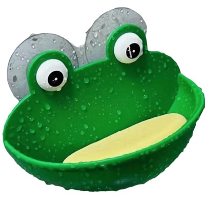 少女心青蛙香皂盒树蛙造景肥皂架吸盘壁挂式卫生间沥水可爱免打孔