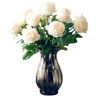 【白色系仿真花】高端花材清仓捡漏玫瑰客厅餐桌花艺假花干花花卉