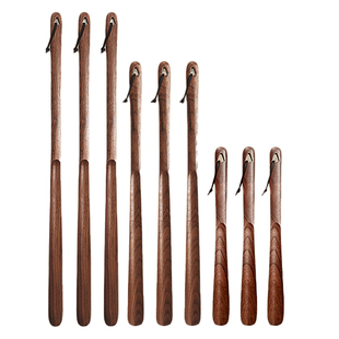 北美胡桃木鞋拔子长柄家用穿鞋神器老年人加长提鞋器高级磁吸鞋抽