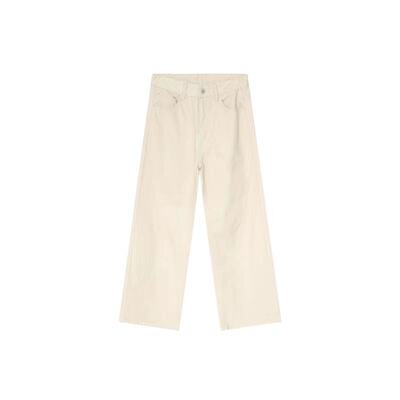 直筒杏色休闲百搭长裤牛仔裤黑雾