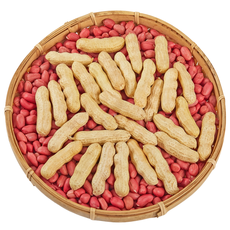 四粒红带壳红皮花生5斤2025新货新鲜干花生米红衣农家自种生花生