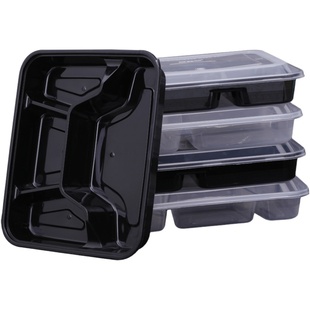 贩美丽多格分餐饭盒分格外卖一次性餐盒方四格三格可降解打包盒