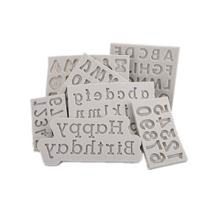 字母数字黑体花体圆体硅胶翻糖蛋糕模具巧克力粘土烘焙蛋糕包邮