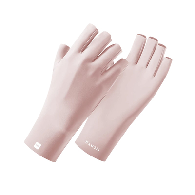 ticrys美甲防晒手套女露指半指护甲防紫外线袖套防滑开车骑行儿童