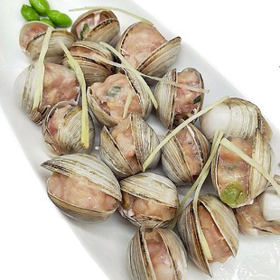 文蛤酿肉清蒸文蛤塞肉蛤蜊塞肉汤酒店特色菜冷冻半成品食材私房菜