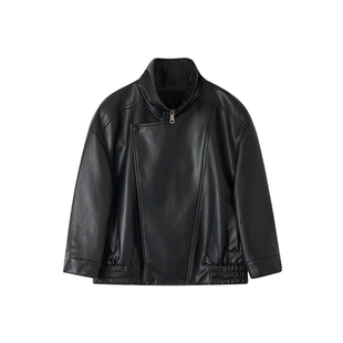 OPCP儿童皮衣秋冬新款女童PU皮夹克男童中大童美式复古机车服外套