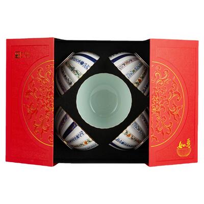 高淳陶瓷骨瓷中式新年碗