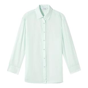 朗姿翻领薄衬衫高级感淡人外搭罩衫2025年夏季新款气质通勤外套女